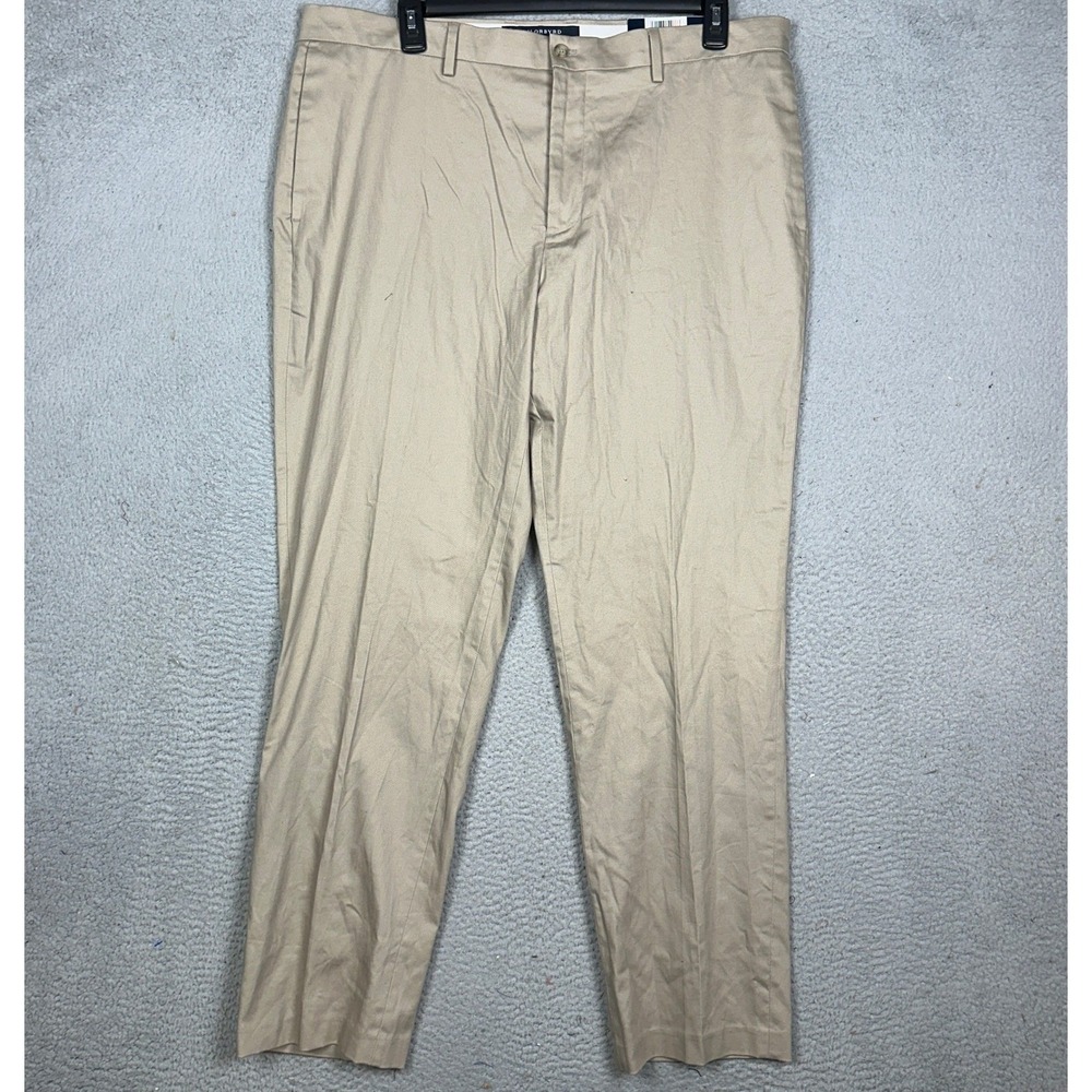 NEW Tailorbyrd Pants Mens 40X32 Tan Khaki Tailored Fit Flat Front Casual Stretch